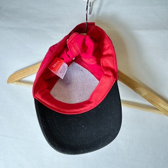 Disney Mickey Mouse Black Red Hands On Mouth Plush Ears Baseball Cap Youth - Picture 4 of 10